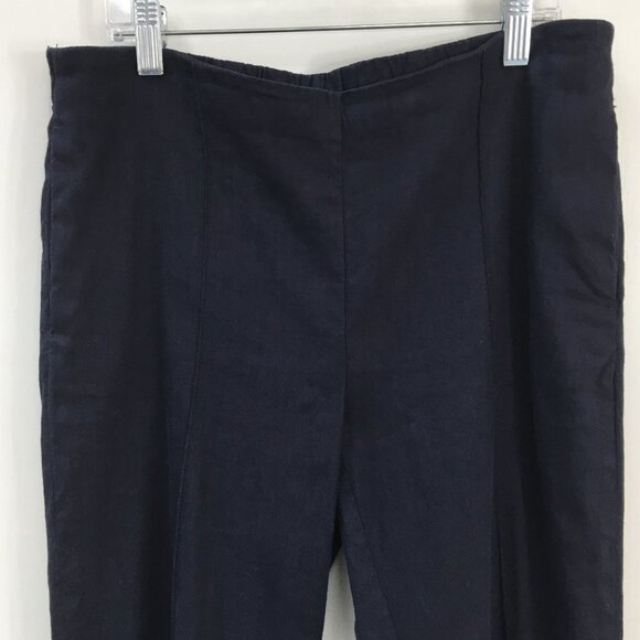 J.Jill Linen Stretch Navy Pull On Pants ants Size S GREAT Condition - Picture 2 of 7